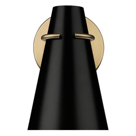 Golden Lighting Reeva 9" Tall Bathroom Sconce Modern Brass / Black